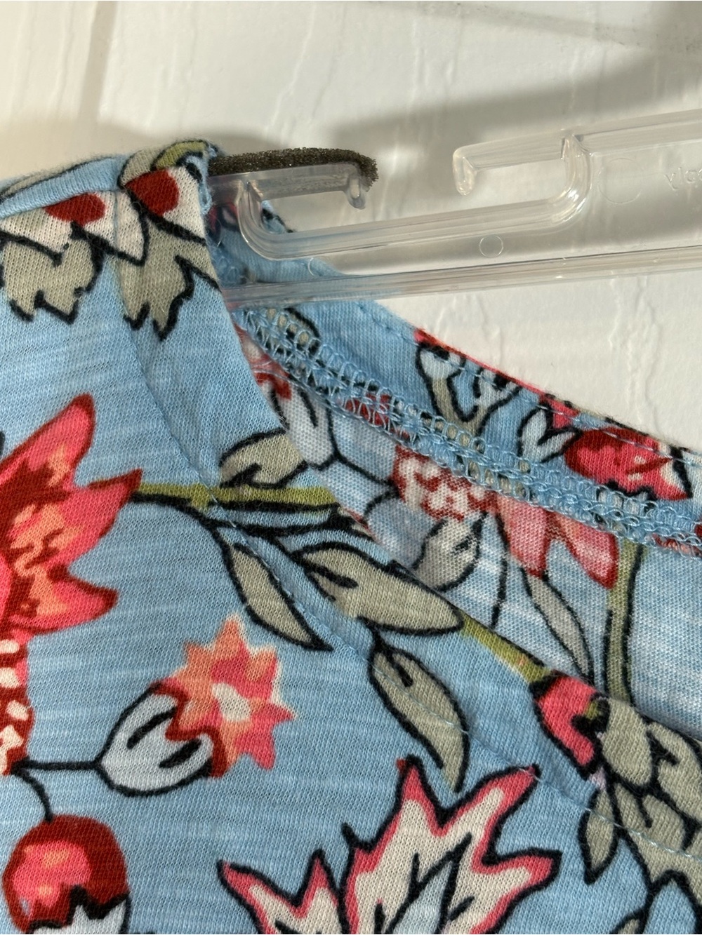 LOFT Floral Sleeveless Tank Top - Blue with Pink & Red Floral Print Size XL - Picture 5 of 7